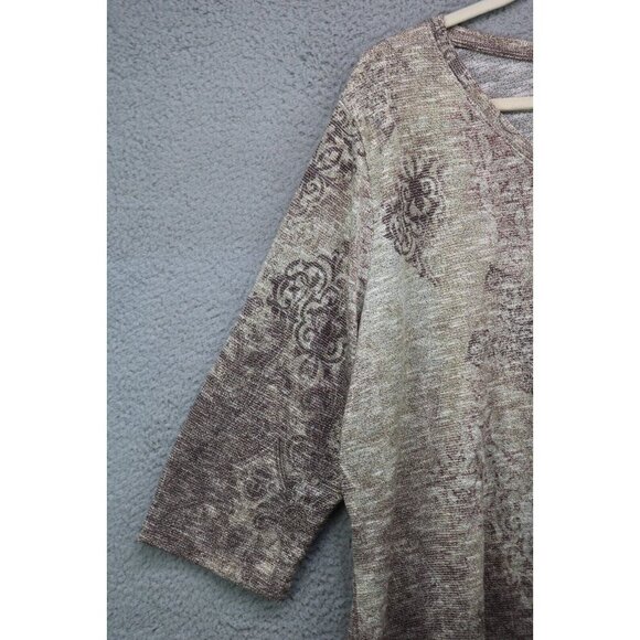 Catherines 3/4 Wide Sleeve Gold Metallic Tunic-Size 2X - Picture 3 of 10